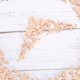 thumbnail image 3 of 4pcs Wooden flower, wood carving, decal corner, decal frame, wall, door, furniture, wood carving, decoration, handicraft, 3 of 5