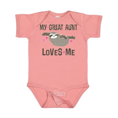 

Inktastic My Great Aunt Loves Me Sloth Gift Baby Girl Bodysuit