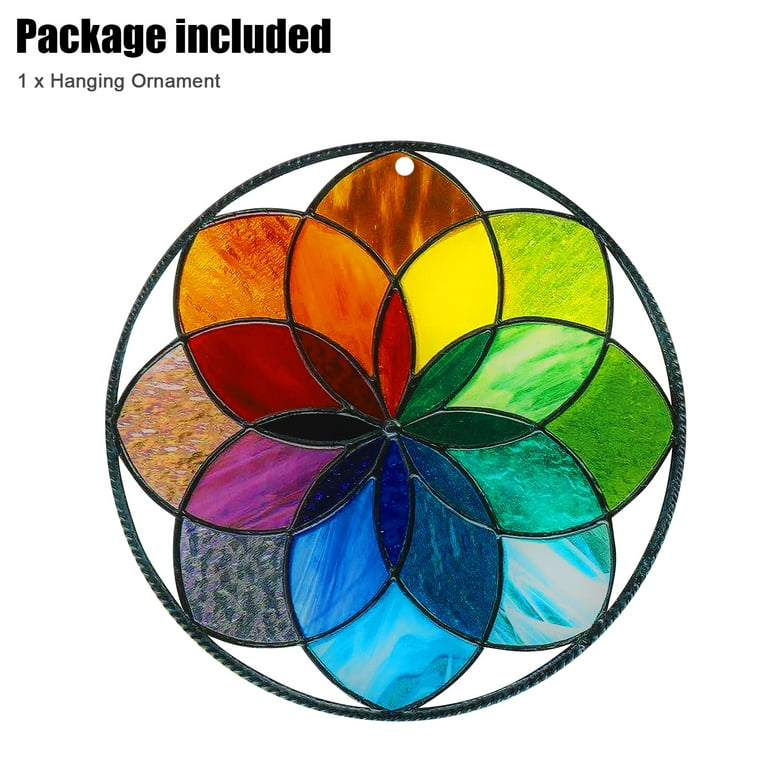 H&D Heart Style Stained Glass Window Hangings Suncatcher Rainbow Panel  For Indoor Outdoor Decorations Car Charms Ornament Gift - AliExpress