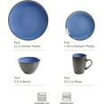 thumbnail image 4 of &nbsp;Round Reactive Glaze Stoneware Dinnerware Set, Service for 4 (16pc), Blue, Soho Round., 4 of 5