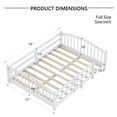 thumbnail image 2 of Full Size Montessori Floor Bed - Solid Wood with Slats & Safety Guardrails, Fence No-Door Design, Easy Assemble for Girls & Boys,White, 2 of 10