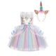 thumbnail image 3 of Unicorn Princess Dress Halloween children rainbow dress girls birthday party dress, 3 of 5