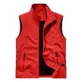 thumbnail image 3 of Awwp Men's Lightweight Vest Sleeveless Outdoor Work Jacket for Travel Hiking Running Multi-Pocket Utility Vest Red Size: Xl, 3 of 7