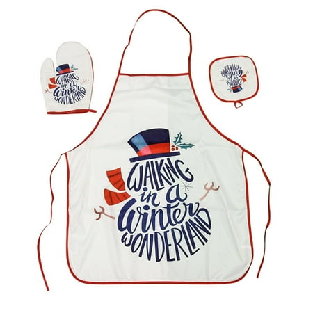 

CYMMPU Cloth Aprons Clearance Christmas Home Furnishing Fabric Apron Heat Insulation Gloves Heat Pad 1 Set Multicolor