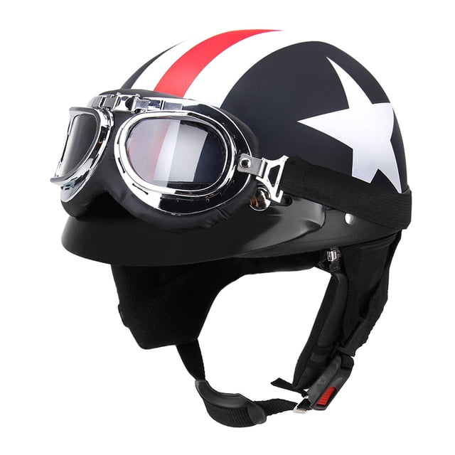 Protector Casco de motocicleta de cara abierta con gafas, visera, bufanda, motociclista, casco de tu Meterk Protector