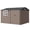 Brown, variant on 10x8FT Metal Storage Shed with Sloped Roof, Lockable Doors, Solar Light, Windows, and Vents, Outdoor Storage Sheds for Garden, Backyard, Patio Tools and Equipment,（ship in 2 boxes）Floor not included