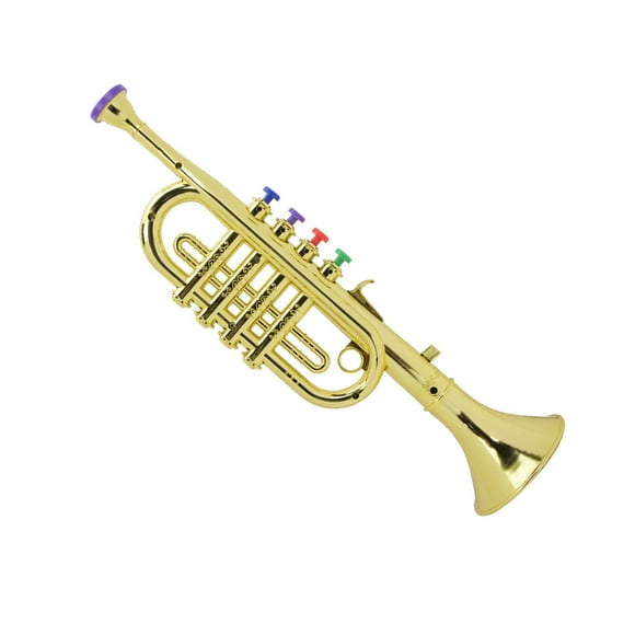 Instrumento Juguete Juguete Instrumento de viento de plástico dorado Trompeta, Trompeta para Niños, Para Actuaciones en el Escenario para Suministros de Enseñanza para Principiantes