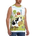 thumbnail image 2 of Easygdp Farmfield with Cute Animals Men's Breathable Tank Tops Sleeveless Sporty T Shirts for Basketball, Mountaineering, Bodybuilding -XX-Large, 2 of 8
