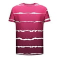 thumbnail image 4 of Qertyioot T-Shirt à Manches Courtes pour Hommes, Col Rond, Imprimé Rayé, Chandail de Sport Décontracté, 4 of 5
