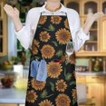 thumbnail image 6 of Black Orange Sunflower Pattern Apron-Garden Aprons for Women with Pockets-Cotton Linen Waterproof Kitchen Cooking Gardening Aprons Adjustable for Kitchen,Cooking,BBQ and Salon 33x27 Inch, 6 of 7