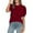 Red, variant on HAiming Women's Summer Tops Casual Round Neck Puff Short Sleeve T Shirts 2025 Loose Solid Color Basic Blouses