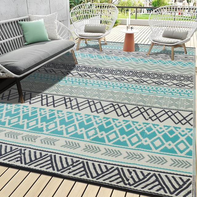 Alfombra BMCH para exteriores, 27 x 366 cm, impermeable, reversible, 9 x 12 cm