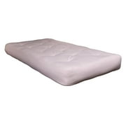 AJD Home 6" Single Foam Full Futon in Natural Beige Polyester Fabric