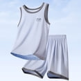 thumbnail image 6 of Amidoa Boys Girls 2 Piece Outfits Summer Clothes Short Sleeve Soft T Shirts and Casual Shorts Kids Clothing Sets Blue Size 12, 6 of 8