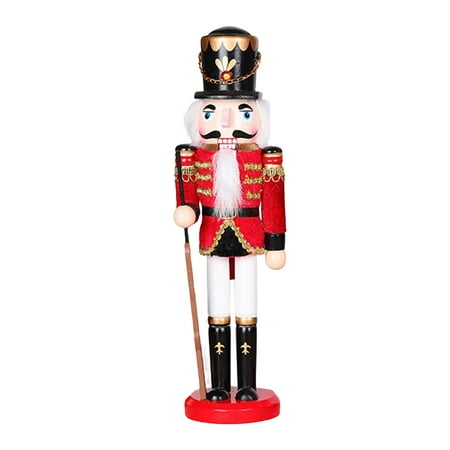 

Mightlink Nutcracker Puppet Traditional Handwork Indoor Decorate Pine Nutcracker Figurine Wooden Puppet Ornaments for Gifts