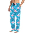 thumbnail image 5 of HPINK-T Tropical Flamingo Men's Cotton Pajama Pants Soft Comfy Sleep & Lounge Pants Pjs Bottoms with Pockets, 5 of 7