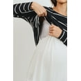 thumbnail image 3 of Stripe Long Sleeve Double Layer Nursing/Maternity Top, 3 of 5