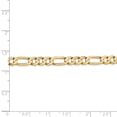 thumbnail image 5 of Real 14kt Yellow Gold 5.5mm Concave Open Figaro Chain; 24 inch; Lobster Clasp; for Adults and Teens; for Women and Men, 5 of 5