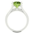 thumbnail image 4 of 3.39 ct Brilliant Round Cut Natural Peridot 14k White Gold Solitaire with Accents Engagement Bridal Wedding Ring Band Set size 6.25, 4 of 7