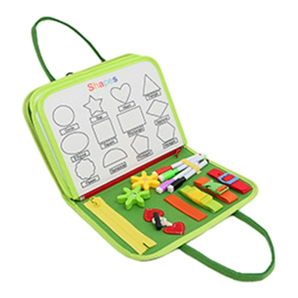 Tablero de actividades educativas para niños, tablero de actividades Montessori, juguete para aprendizaje preescolar Verde