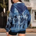 thumbnail image 3 of Uorisanigo Blue Wolf Hoodie Oversized Sweatshirt Size XS Lightweight Fashion Long Sleeve Zip Hoodies Long Sleeve Polyester Fall Fashion Outfits, 3 of 7
