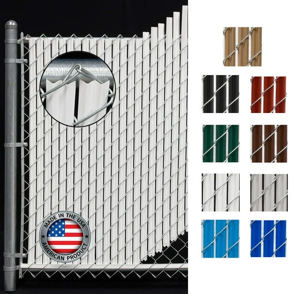 FenceSource Wave Slat (9 Colors) Single Wall Bottom Locking Privacy Slat for 4', 5', 6', 7' and 8' Chain Link Fence (8 ft, White)