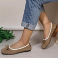 thumbnail image 5 of Miqool Bowknot Ballet Flats for Women Casual Flat Shoes Flock Round Toe Soft Sole Slip On Loafers Indoor Outdoor Comfortable Shoes, 5 of 9