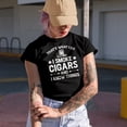 thumbnail image 2 of That's What I Do, I Smoke Cigars and I Know Things - Smoker or Smoking Themed Quote, Navy Blue T-Shirt, 2XL, 2 of 5