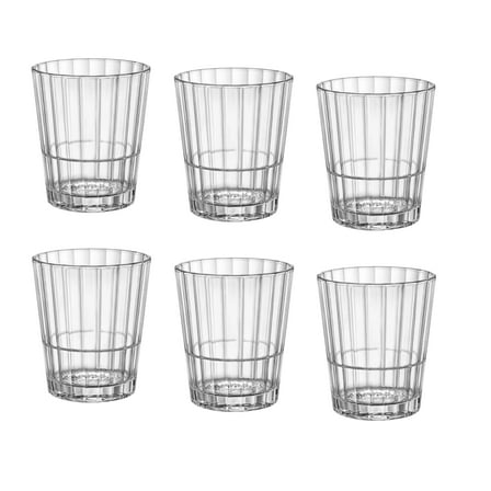 Bormioli Rocco Oxford Bar 12.6 oz. Stackable Double Old Fashioned DOF Drinking Glasses, Clear, Set of 6