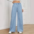 thumbnail image 6 of Simua Pull On Womens Jeans Baggy Stretchy High Waisted Denim Wide Leg Trouser Pants Trendy Loose Jean, 6 of 6