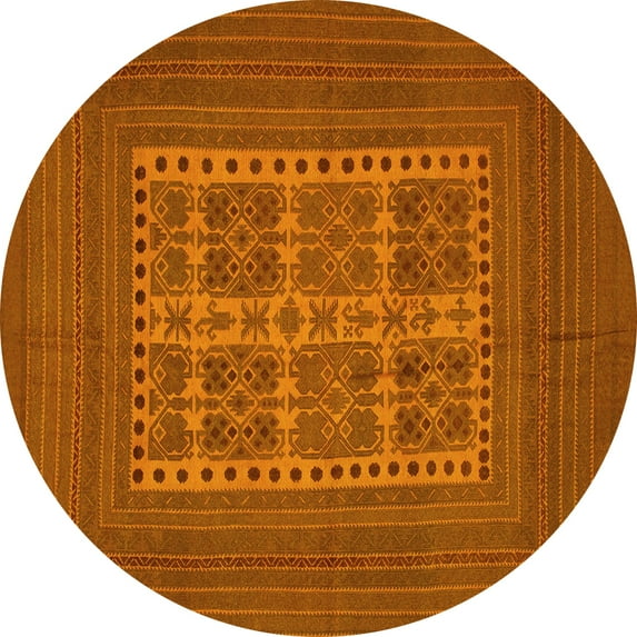 Ahgly Company Indoor Round Southwestern Yellow Country Area Rugs, 5' Round