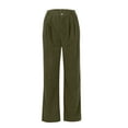 thumbnail image 5 of WTOBBY Women's Pinstripe Straight Leg Wide Pants, Loose Fit Casual Fashion Trousers for Winter Season Comfort and Everyday Style,Army Green L, 5 of 7