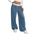 thumbnail image 5 of longantii Wide Leg Sweatpants Women High Waisted Baggy Pants Drawstring Elastic Waist Athletic Joggers Baggy Sweatpant Royal Blue M, 5 of 5