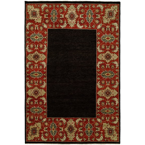Kalaty Barcelo Area Rug BR-799 Transitional Contemporary Design with Rectangle Red, 3' x 5'