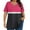 Hot Pink womens plus size tops, variant on YanHoo Womens Summer Tops Criss Cross V Neck Short Sleeve Shirts Loose Casual Dressy Blouses Striped Color Block Printed Plus Size Tshirts Light Blue,XXL