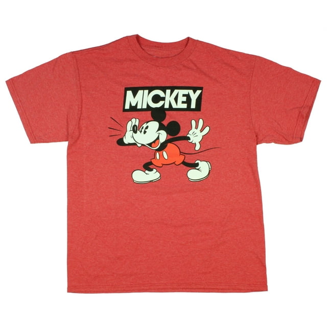 Disney Boys' Mickey Mouse Hey Guys Mickey shouting T-Shirt (Large)