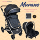 thumbnail image 2 of Carriola Reversible 4 en 1 iBaby Murano Portabebé Autoasiento Rosa Plegable negro, 2 of 9