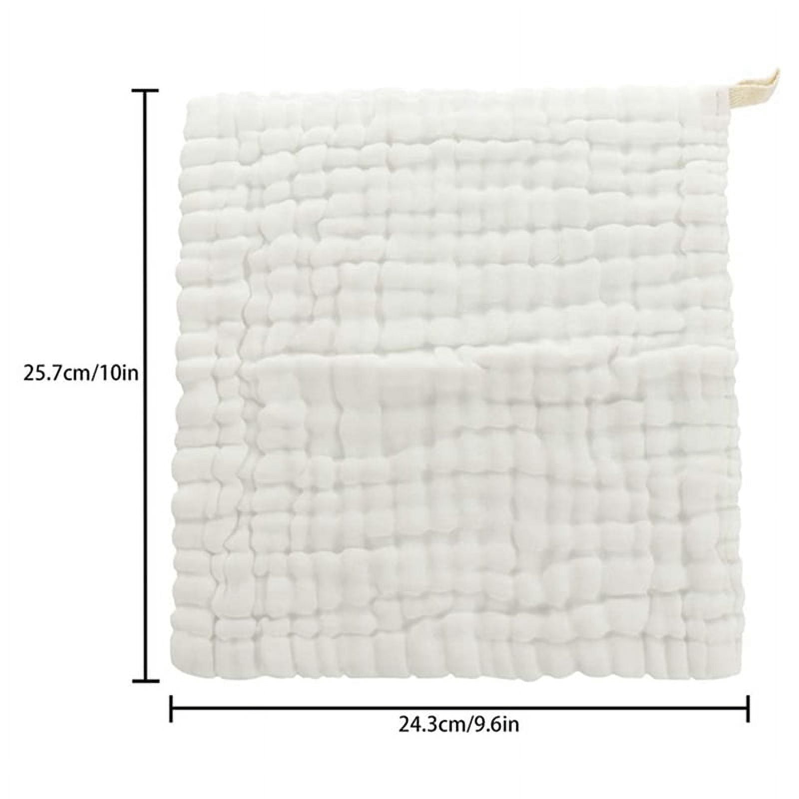 Baby Muslin Bath Towels, 30 Pack of Reusable Soft Absorbent Cotton Baby Face Towel, for Baby's Delicate Skin White