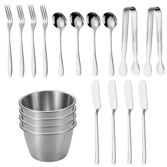 Juego de esparcidor de mantequilla, herramientas para queso, multifunción para pastelería, plata, 18 piezas