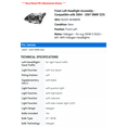 thumbnail image 2 of Front Left Headlight Assembly - Compatible with 2004 - 2007 BMW 525i 2005 2006, 2 of 2