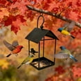 thumbnail image 3 of AZXY Platform Bird Feeder, All-Bird Type Open Tray Bird Seed Feeder for Outdoor, Multi-Food Compatible Hanging Bird Feeder, Easy Fill Clean Weather-Resistant Garden Balcony Bird Feeding Station, 3 of 5