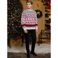 thumbnail image 5 of SOMER Men’s Christmas Sweater Warm Thick Knit Pullover Reindeer Snowflake Top for Family Couples Holiday Party New Year 2025 Red, 5 of 7