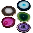 thumbnail image 5 of Ludlz Agate Beverage Coasters - Coffee Bar natural stone coasters, unique crystal-like coasters, heat-resistant, anti-slip and absorbent (purple, round), 5 of 6