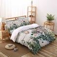thumbnail image 3 of Green Snowman Christmas Queen Size Comforter Set, Eucalyptus Xmas Tree Balls Rustic Soft Bedding for All Seasons, 4 Pcs Bed Set with 1Comforter (90"x92") ,1 Sheet(94"x116"), 2 Pillowcases (19"x29"), 3 of 7