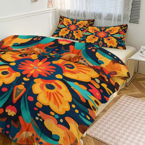 Mexico Flower Skulls Day Of The Dead (122) Duvet Cover Set Bedding Set Polyester Quilt Cover for Bedroom Decoration