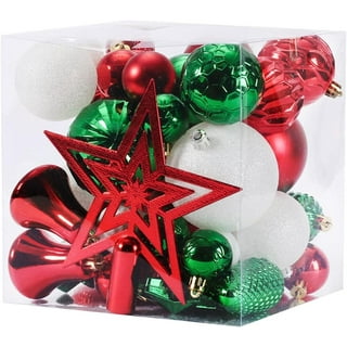 AuldHome Jingle Bell Greenery Picks (Red, Set of 3); Modern Farmhouse Style Christmas Tree Swirl Sprays