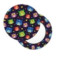thumbnail image 2 of Balery Owls And Hearts Fundas de asiento para taburete de bar redondo de tela de terciopelo ajustables que protegen de arañazos y manchas para sillas de 14 a 17 pulgadas.-13 inch, 2 of 7