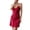 Burgundy, variant on Women's Sexy Satin Chemise Nightgown Pjs Short Night Dress Soft Cami Summer Silky Fall Sleep Cool Sleeveless Silk Sleepwear Black Large