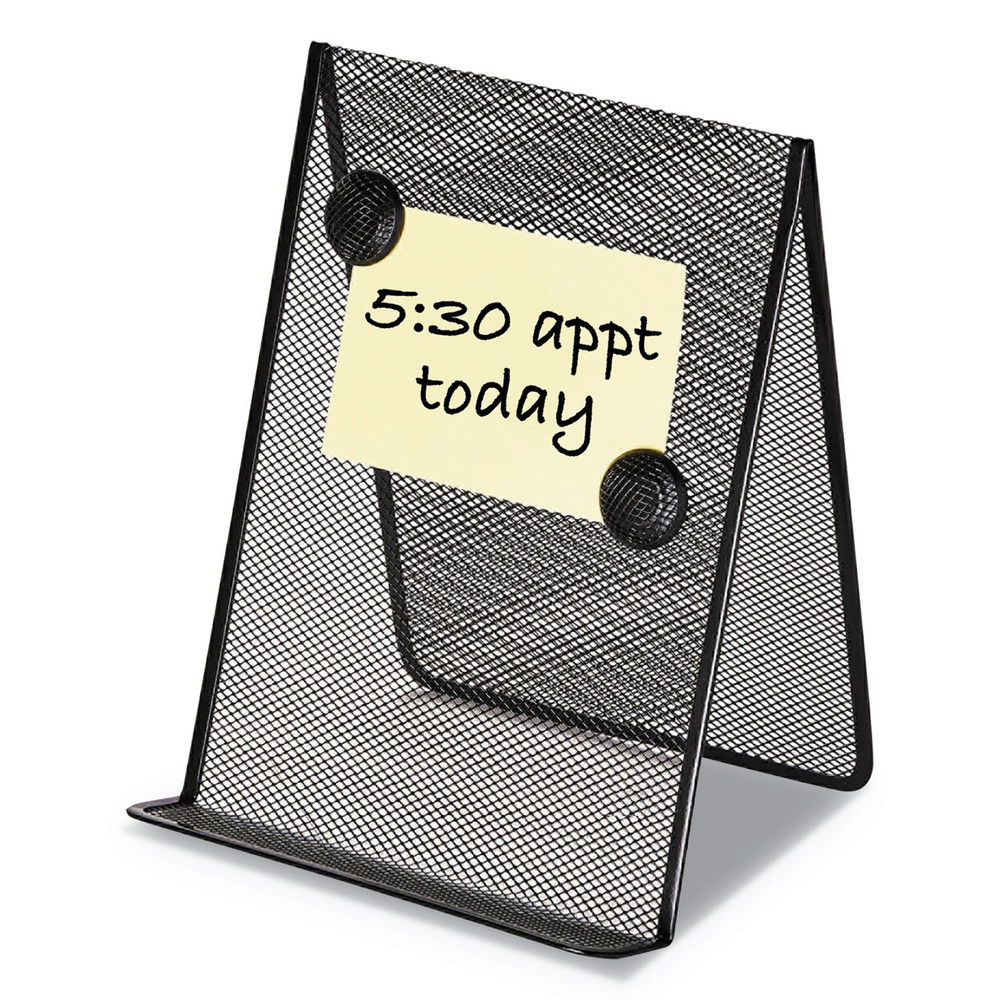 Universal UNV20027 9 in. x 8 in. x 11.63 in. Metal Mesh 35 Sheet Capacity Free Standing Document Holder - Black