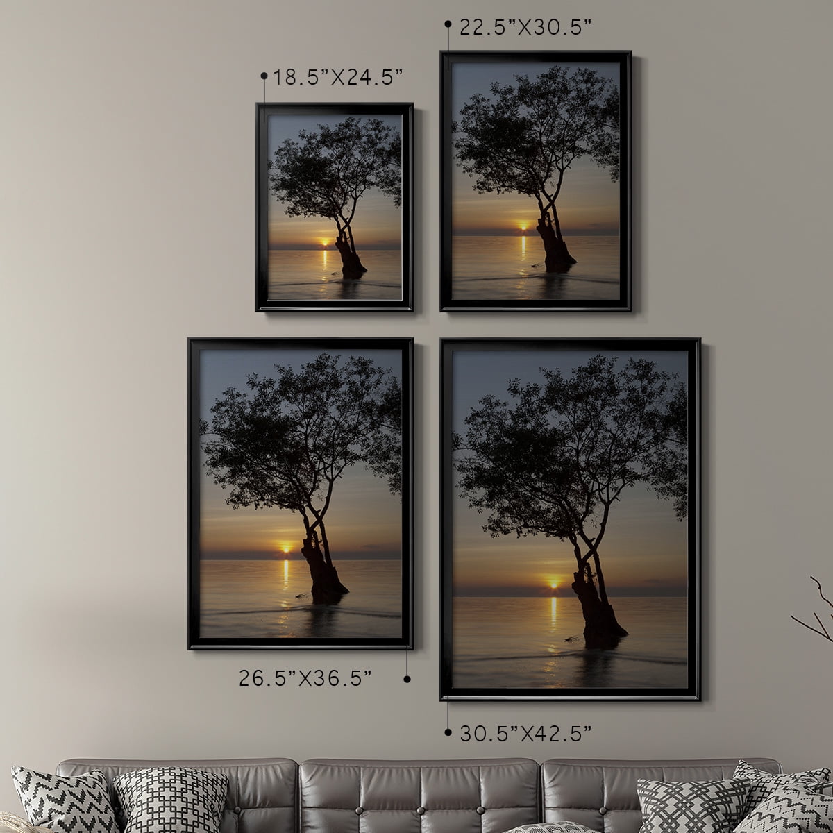 Sunset Silhouette Premium Framed Print - Ready to Hang